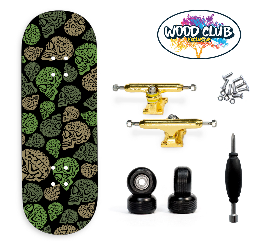 WoodClub EXCLUSIVE Fingerboard de 34mm - "CAMO SKULLS"