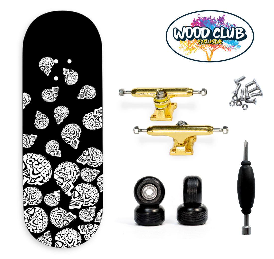 WoodClub EXCLUSIVE Fingerboard de 32mm - "WHITE SKULLS"