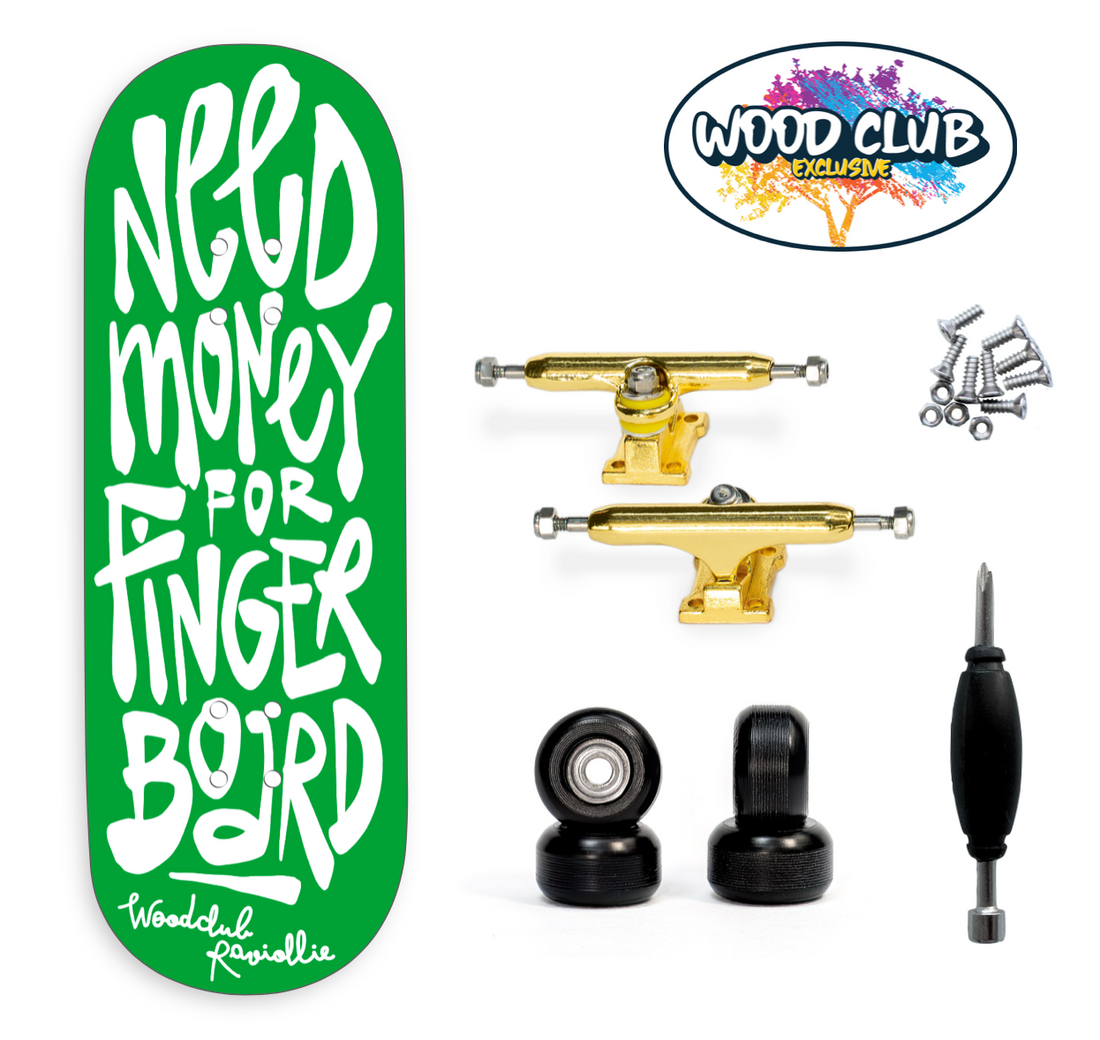 WoodClub EXCLUSIVE Fingerboard de 32mm - "NEED MONEY"