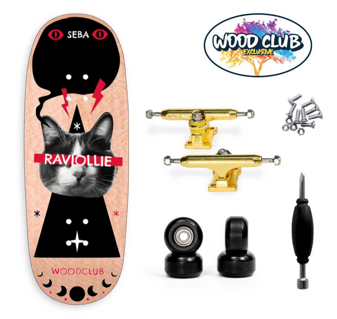 WoodClub EXCLUSIVE Fingerboard de 35mm - "SEBAFSK8 CAT"