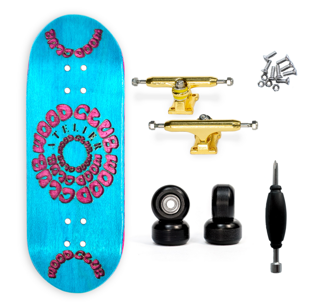 WoodClub ATELIER Fingerboard de 33,7mm - "Lagoon Blue"