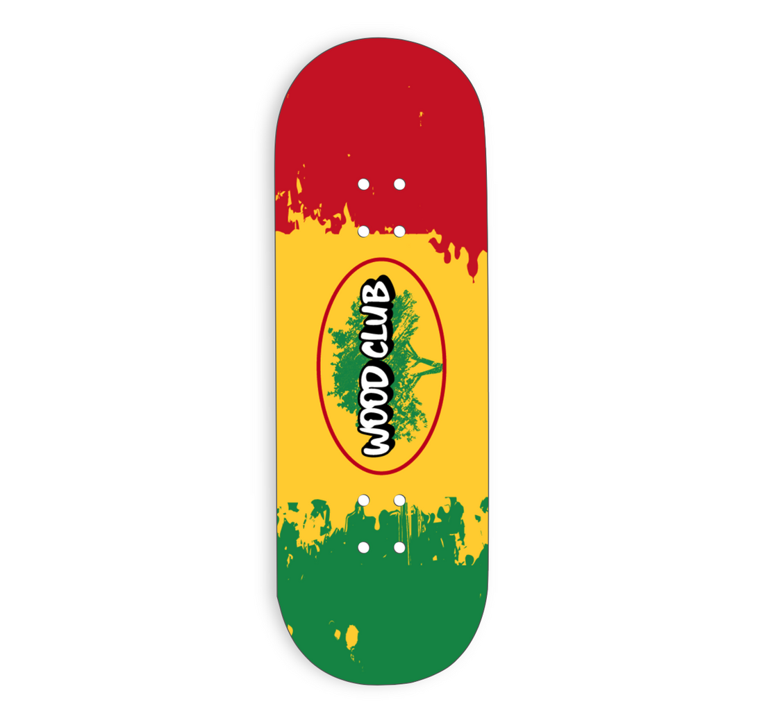 WoodClub EXCLUSIVE Drevená doska 32mm - "RASTA" - Drevené Fingerboardy