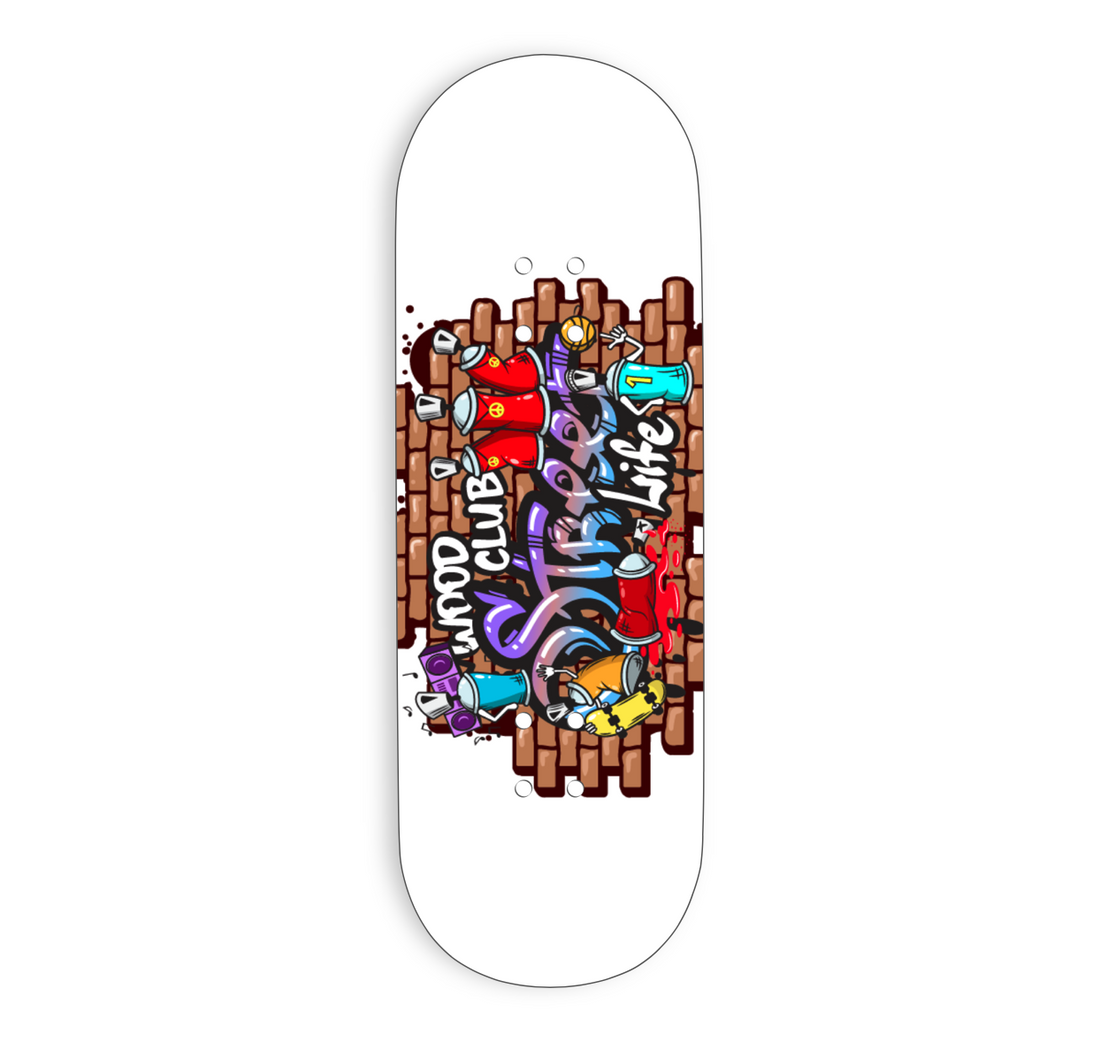WoodClub EXCLUSIVE Drevená doska 32mm - "GRAFFITI" - Drevené Fingerboardy