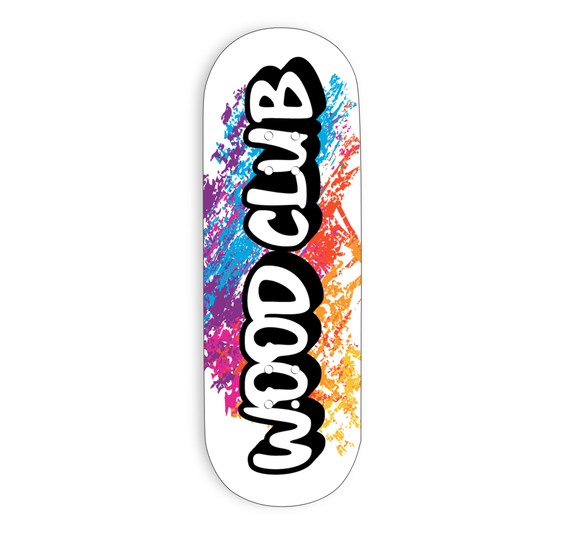 WoodClub EXCLUSIVE Drevená doska 32mm - "LOGO WHITE" - Drevené Fingerboardy