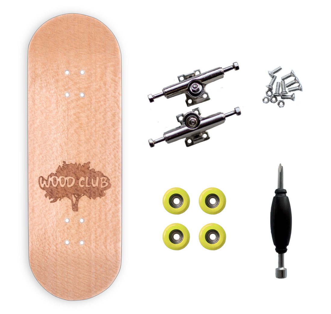 WoodClub Fingerboard en bois de 29mm - Jaune