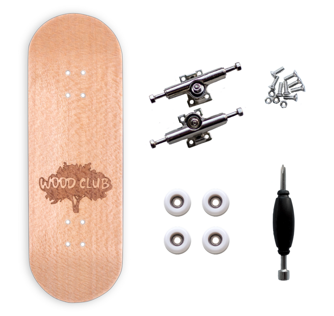 WoodClub Fingerboard en bois de 29mm - Blanc