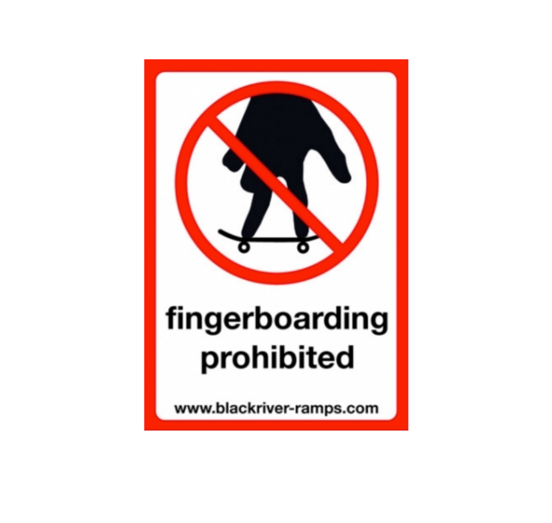Autocollant Blackriver "Fingerboarding Prohibited"