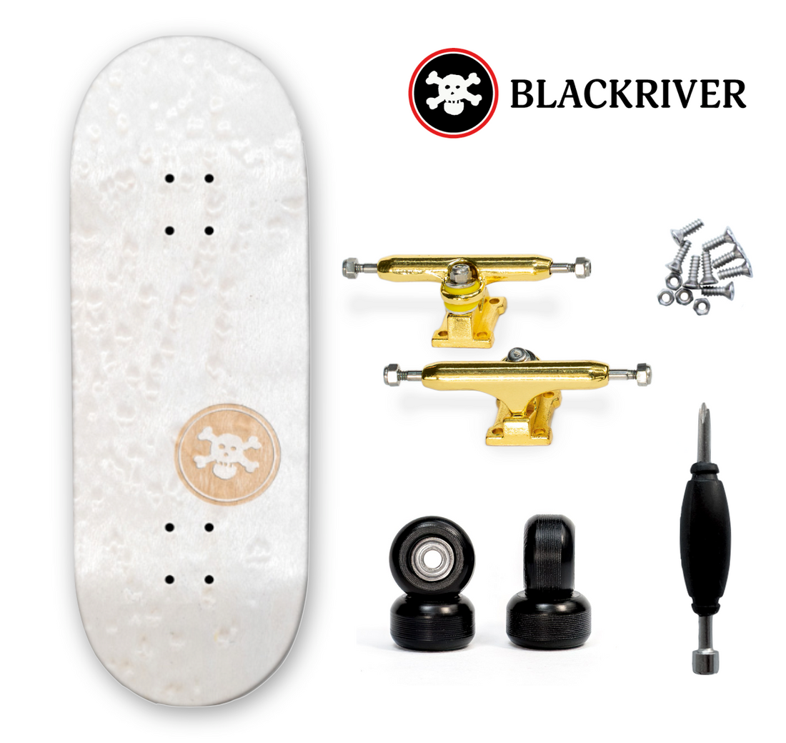 Blackriver Fingerboard de 32mm - "BR Mini Logo" Wide White