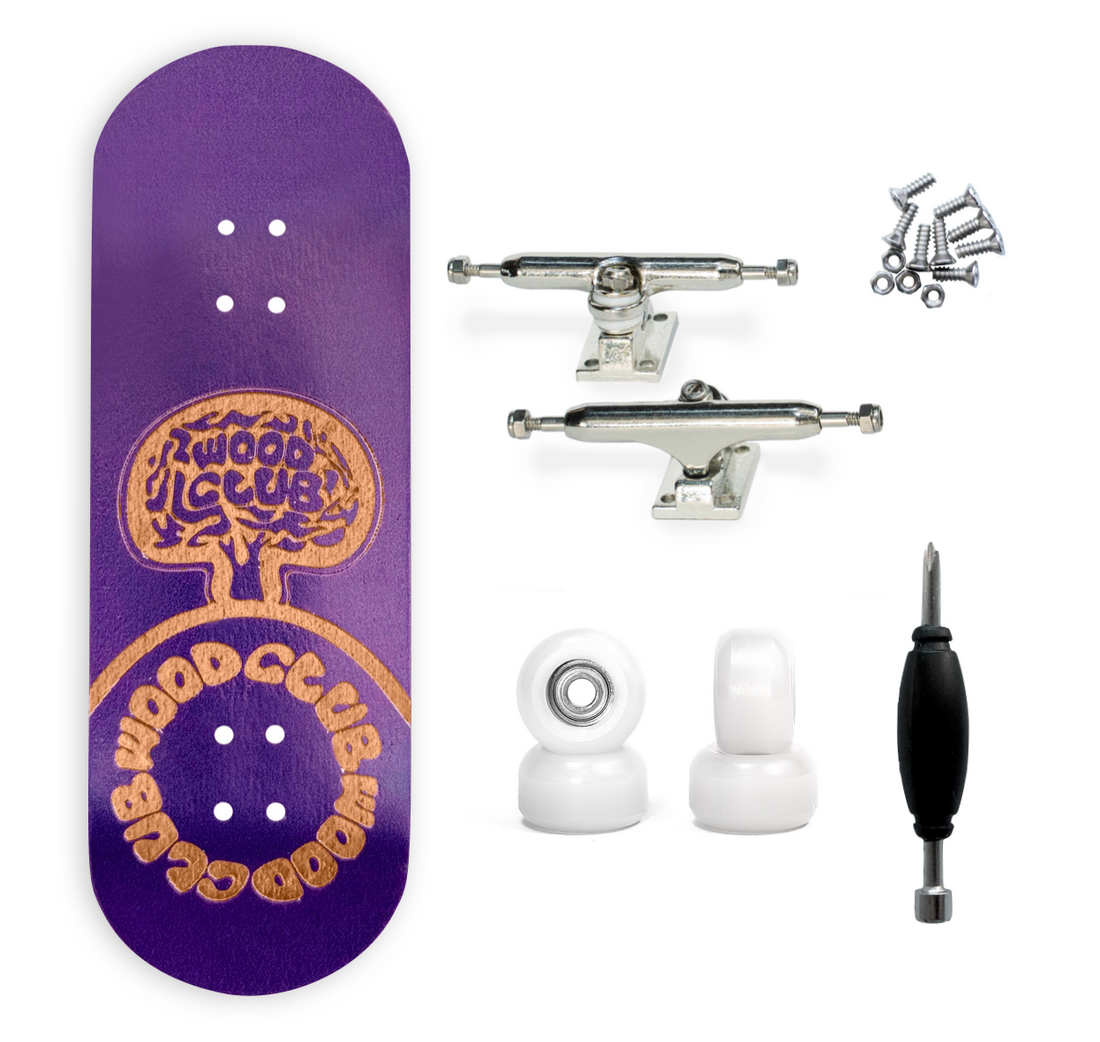 WoodClub Fingerboard en bois de 34mm - Violet