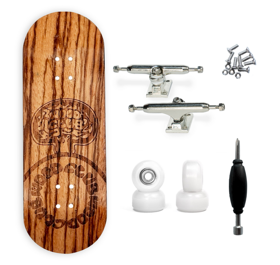 WoodClub Fingerboard en bois de 34mm - Naturel Zebra