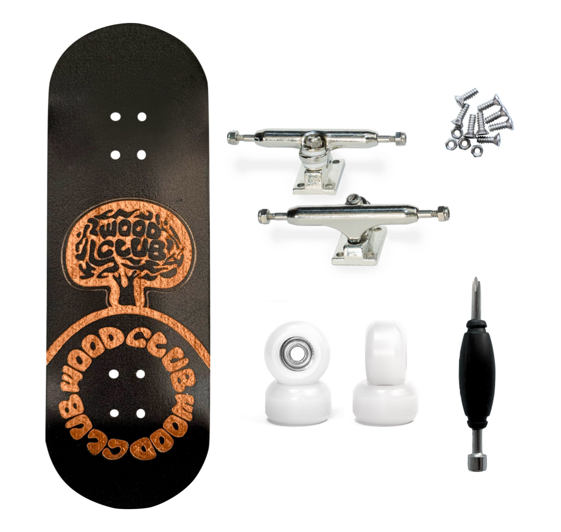 WoodClub Fingerboard en bois de 34mm - Noir