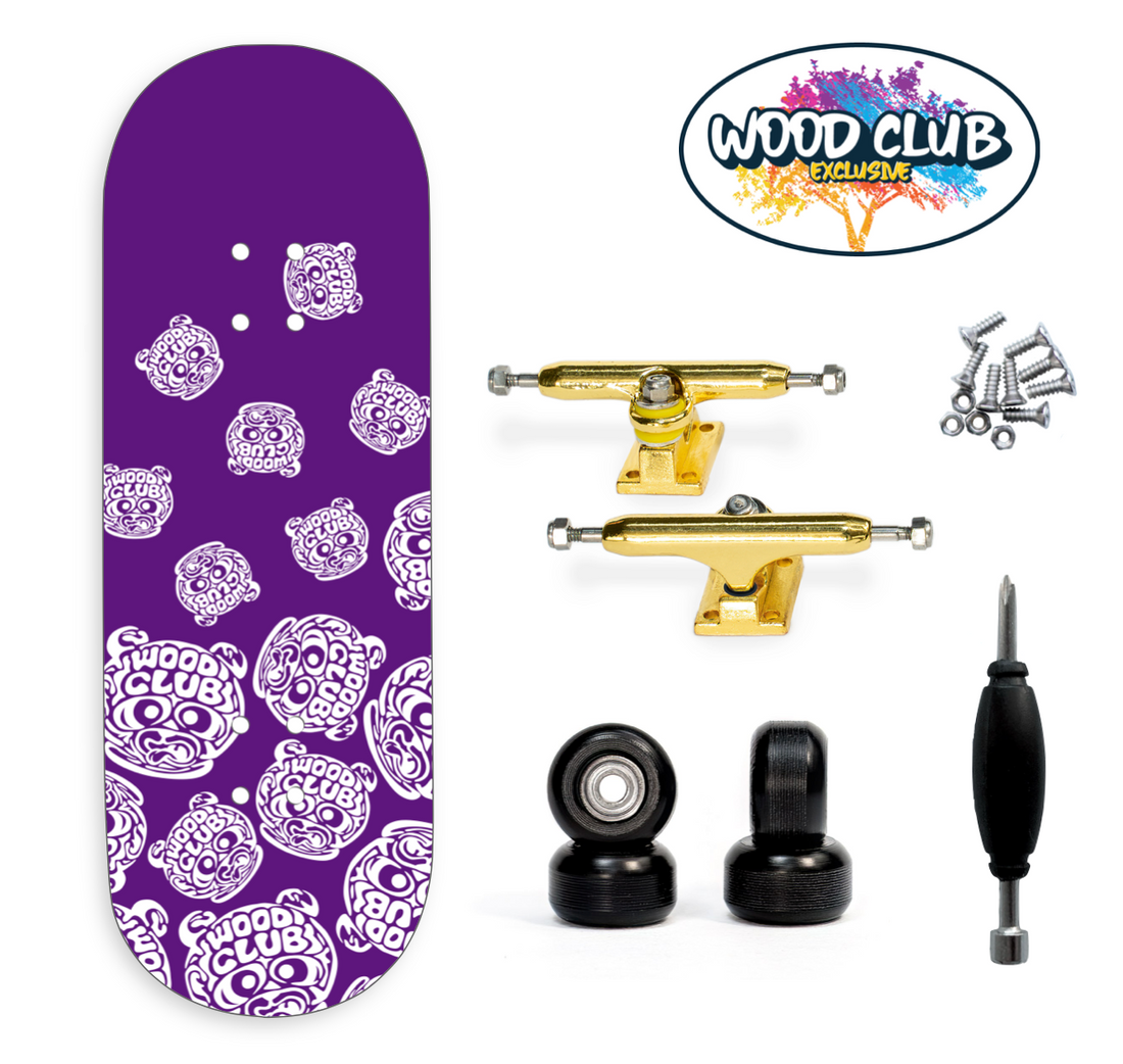 WoodClub EXCLUSIVE Fingerboard de 32mm - "PURPLE PANDAS"