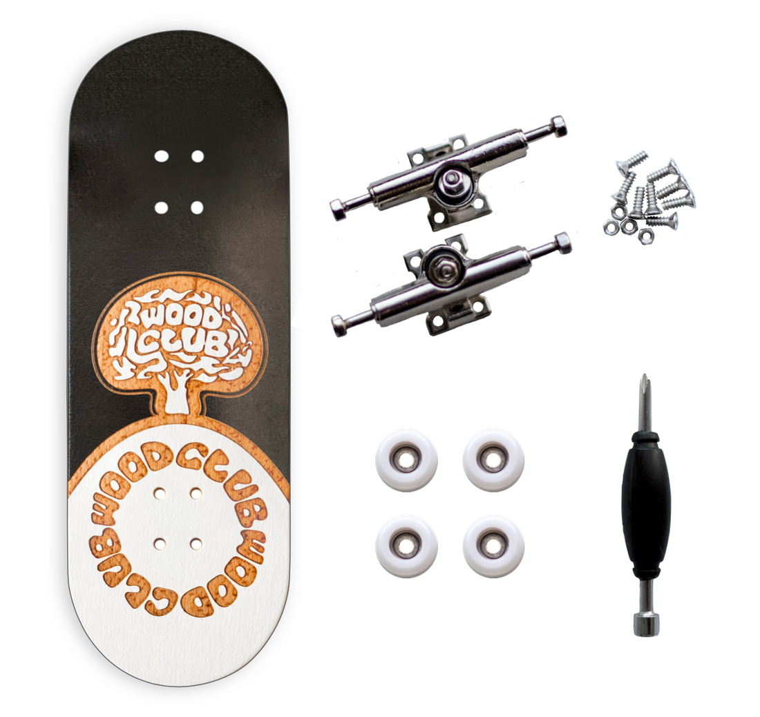 WoodClub Fingerboard en bois de 32mm - "Black Dip"