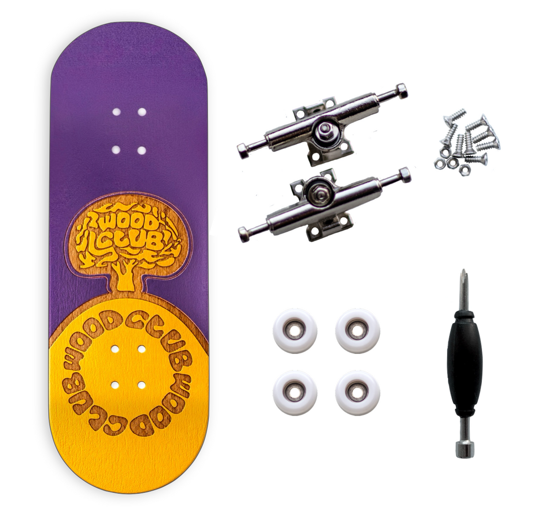 WoodClub Fingerboard en bois de 32mm - "Purple Dip"